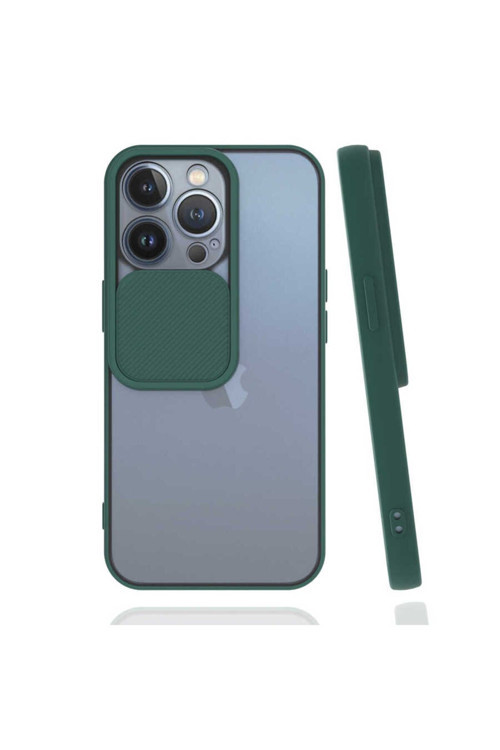 İphone 13 Pro Uyumlu Zore Lnsm-İ Kılıf-Koyu Yeşil