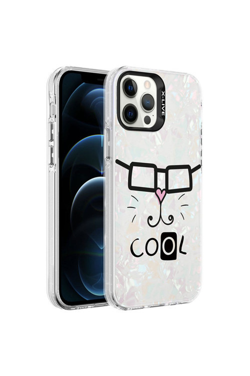 İphone 12 Pro Max Uyumlu Mermer Desenli Zore Marbello Kılıf-Beyaz