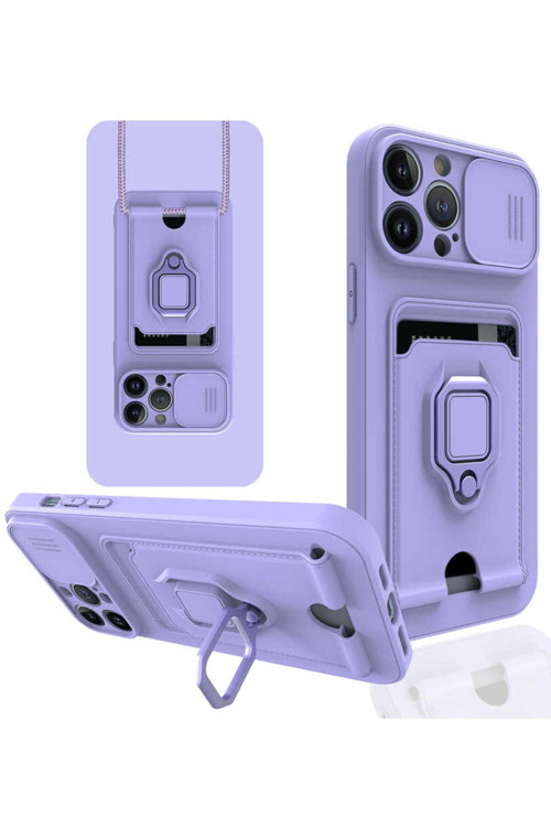 İphone 13 Pro Max Uyumlu Pelit Kılıf-Lila