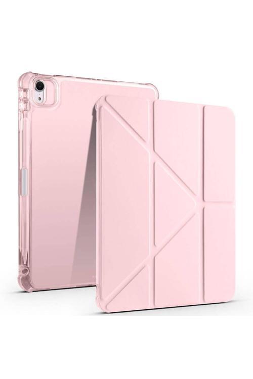 İpad Air 11 2025 M3 Kılıf Zore Tri Folding Kalem Bölmeli Standlı Kılıf - Rose Gold