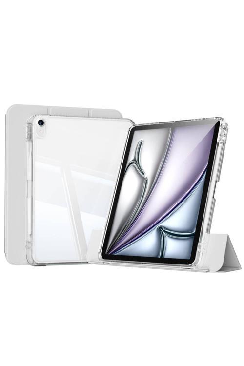 İpad Air 13 2025 M3 Kılıf Magnetik Ayrılabilen Airbagli Zore Sliding Tablet Kılıfı - Gri