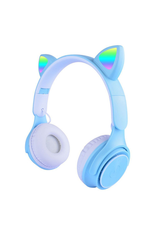 Zore M6 Pro Cat Rgb Led Işıklı Kedi Kulağı Band Tasarımlı Ayarlanabilir Ve Katlanabilir Kulak Üstü B