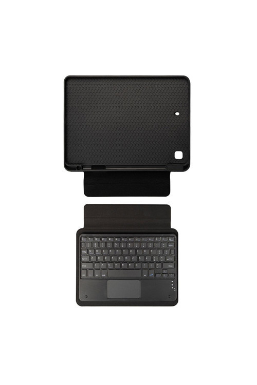 İpad 10.2 (8.Nesil) Zore Border Keyboard Bluetooh Bağlantılı Standlı Klavyeli Tablet Kılıfı-Si