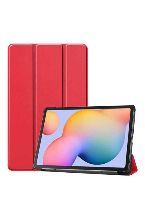 Galaxy Tab S7 Fe Lte (T737-T736-T733-T730) Zore Smart Cover Standlı 1-1 Kılıf-Kırmızı