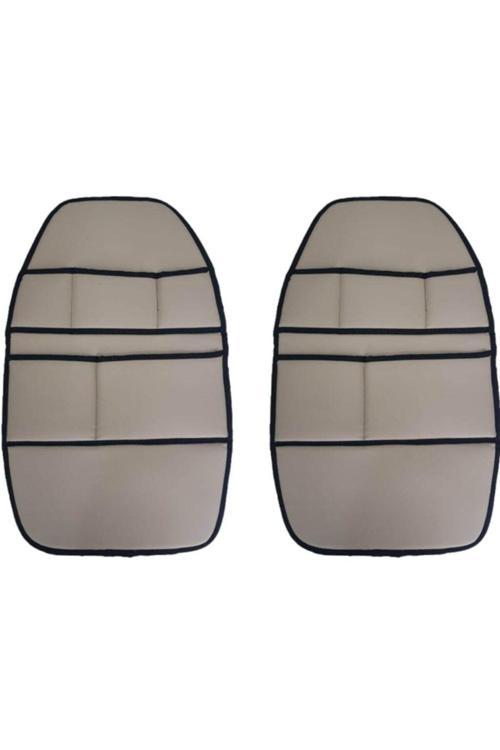 Renault Laguna 3 2008 Sonrası Oto Koltuk Arkası Organizer Suni Deri 2 Adet Bej