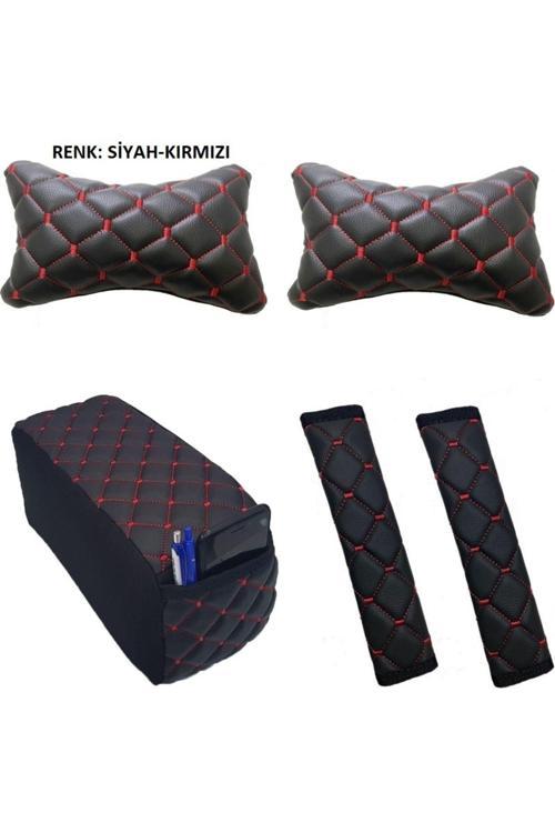Megane 2 Emniyet Kemer Konforu+Kolçak+Boyunluk 2004-2010 Arası Siyah Kırmızı