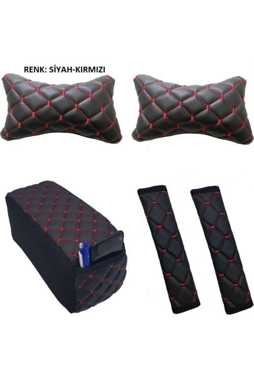 Vw Polo Emniyet Kemer Konforu+Kolçak+Boyunluk 2009-2017 Arası Siyah Kırmızı