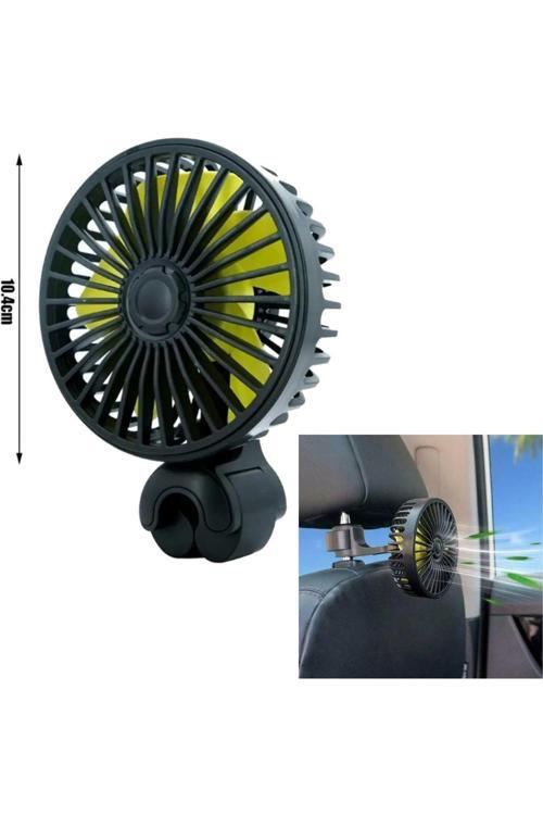 Oto Vantilatör Koltuk Arkası Kafalık Montajlı Usb Girişli 10,5Cm 12V Robotik Ayarlanabilir - 1 Adet