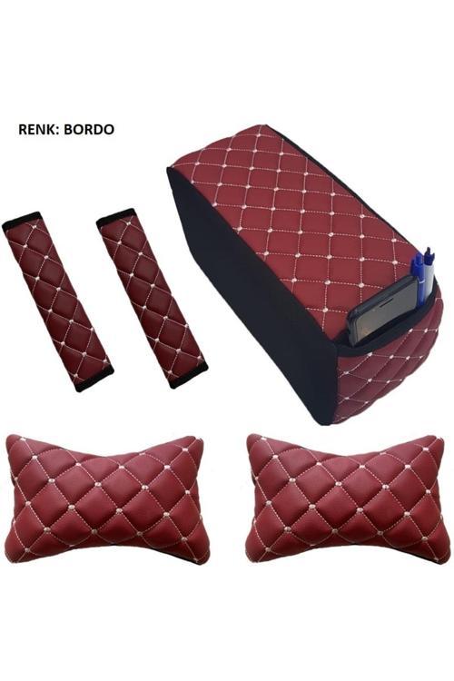 Peugeot 307 Emniyet Kemer Konforu+Kolçak+Boyunluk 2001-2008 Arası Bordo