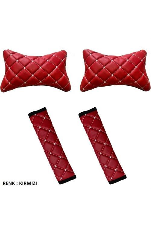Accent Milenyum 2000-2003 Arası Emniyet Kemer Konforu+Boyunluk Kırmızı