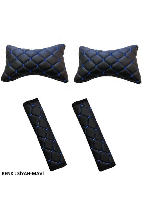 Honda Civic 2001-2006 Arası Emniyet Kemer Konforu+Boyunluk Siyah Mavi