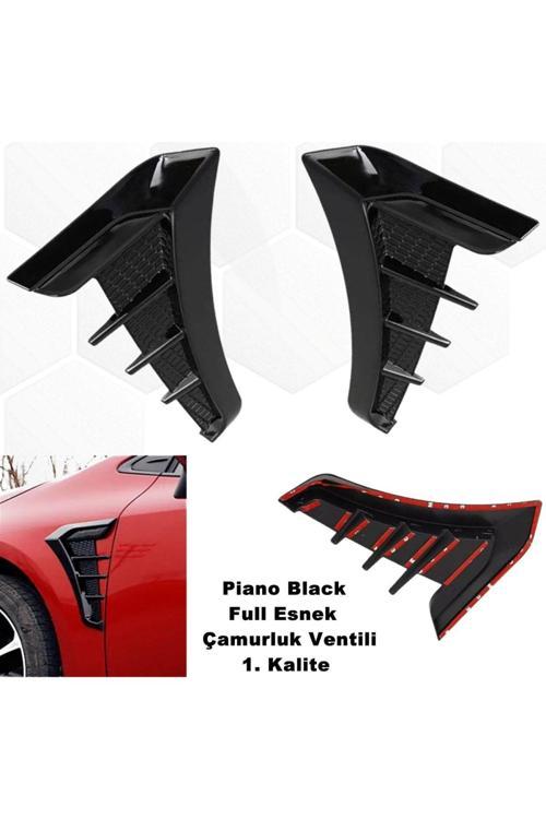 Araç Çamurluk Ventili Piano Black Full Esnek Model Sağ - Sol 2 Adet Ventil 1. Kalite-