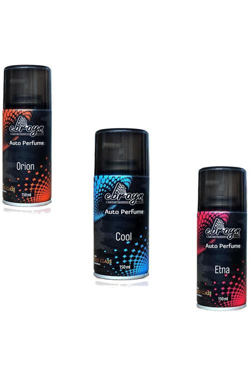 Araç Ve Oda İçi Parfüm Seti 150Ml Sprey Ebrayn 3 Farklı Koku 1. Kalite -3 Parça Set