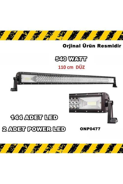 Off Road Led Bar 144 Adet Beyaz Led - 2 Adet Beyaz Power Led - Düz Model 3 Sıra 110 Cm 540W