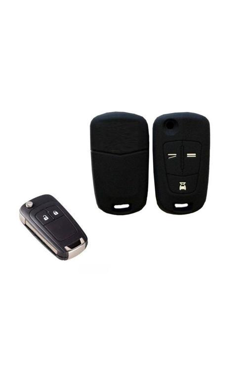 Opel 3 Tuşlu Silikon Anahtar Kılıfı Siyah Renk