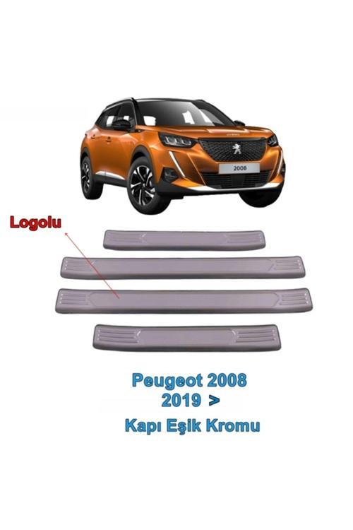 Peugeot 2008 Kapı Eşiği Nikelajı 2019 Sonrası 4Prç. Pçelik Logolu