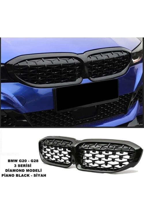 Bmw G28 3 Serisi Uyumlu Diamond Ön Panjur Izgara Böbrek Piano Black 2019 Sonrası 1. Kalite -