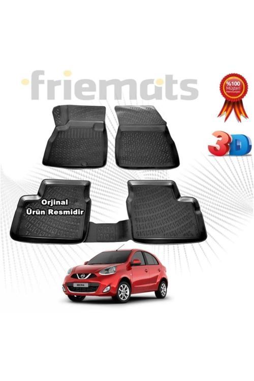Nissan Micra 3D Havuzlu Paspas 2016-2019 Arası Siyah 4 Parça Set -