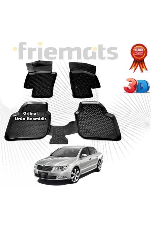 Skoda Süper B 3D Paspas Havuzlu 2008-2015 Arası 4 Parça Set Siyah