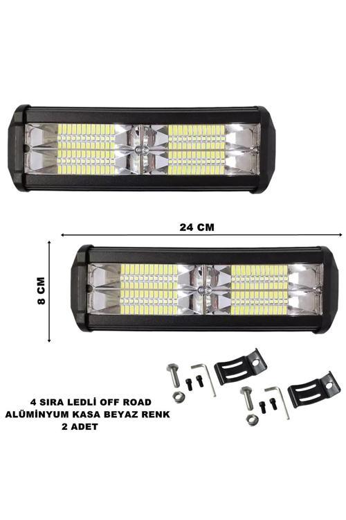 Off Road Power Led Lamba Beyaz Sabit Led 4 Sıra 48 Ledli 2 Adet - Uyumlu