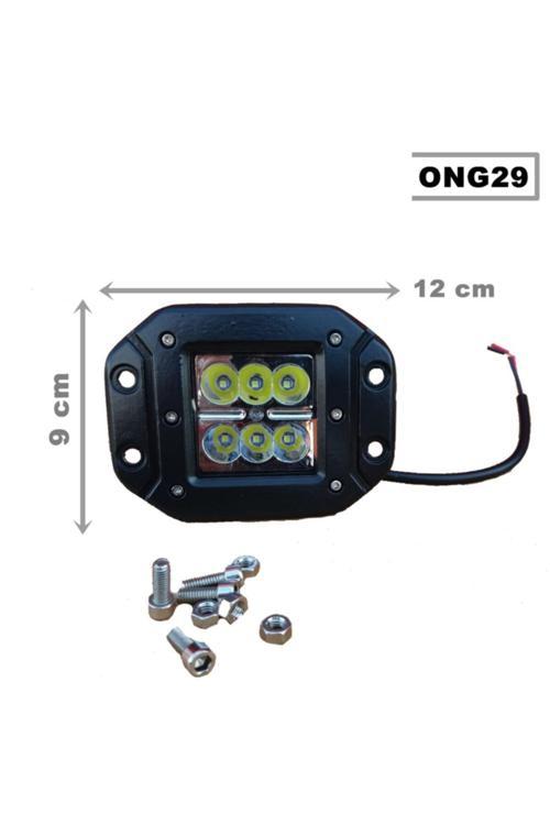 Led Bar Off Road Delici 6 Led Gömmeli Model Beyaz Işık - Siyah Çerçeve 1 Adet - Dönmezotoaksesuar