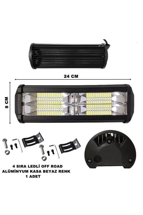 Off Road Power Led Lamba Beyaz Sabit Led 4 Sıra 48 Ledli 8 X 24 Cm 1 Adet
