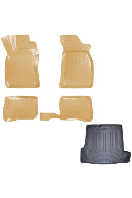 Vw Passat 3B B5 3D Havuzlu Paspas Bej Renk + 3D Bagaj Havuzu Paspası 1996-2005 Arası Marka