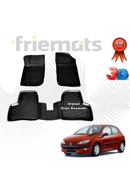 Peugeot 206 3D Havuzlu Paspas Hb 1998 - 2012 Arası Siyah 4 Parça Marka