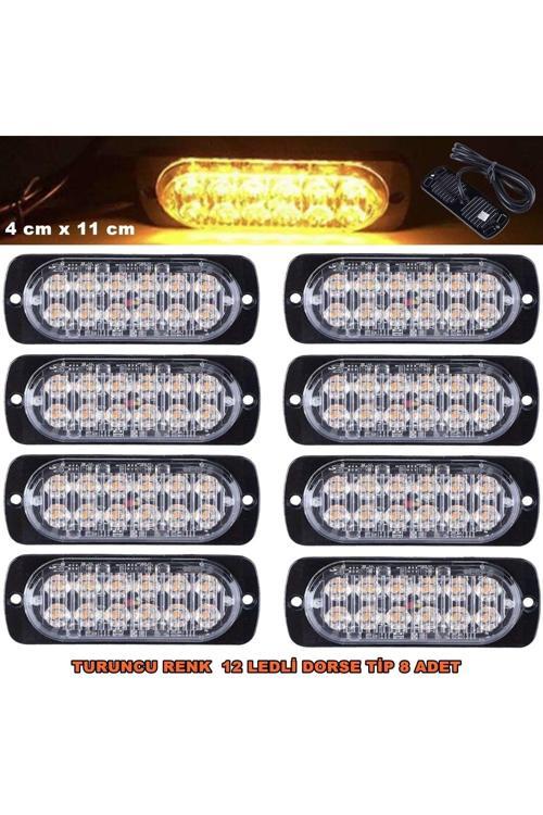 Off Road Led Lamba Turuncu Çakarlı 16 Fonksiyonlu 12 Led 4 X 11 Cm 8 Adet -