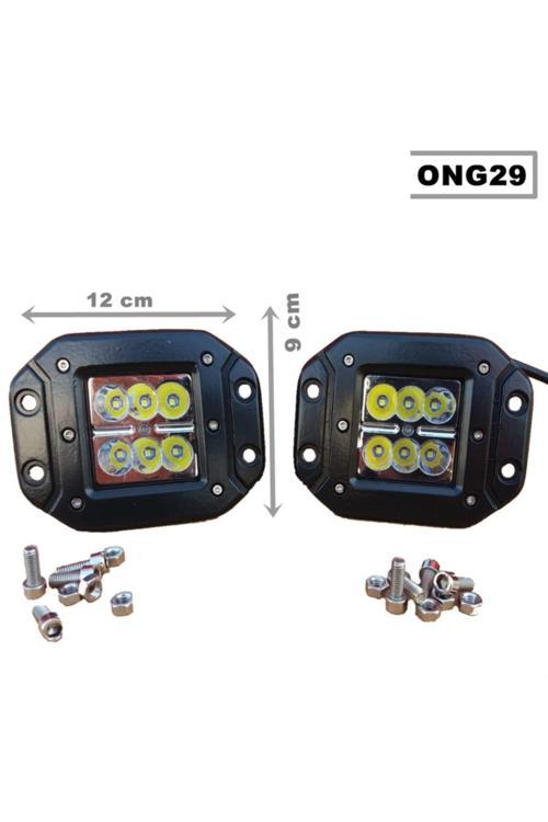 Led Bar Off Road Delici 6 Led Gömmeli Model Beyaz Işık - Siyah Çerçeve 2 Adet - Dönmezotoaksesuar