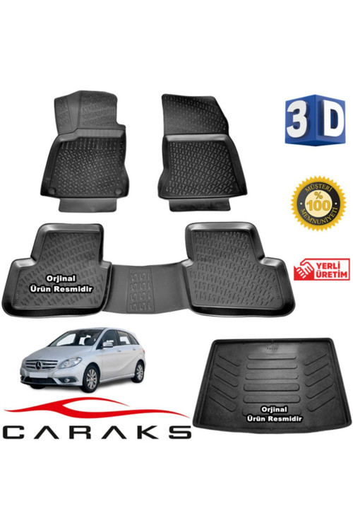 Mercedes W246 3D Havuzlu Paspas+Bagaj Havuzu 2011 Sonrası Marka