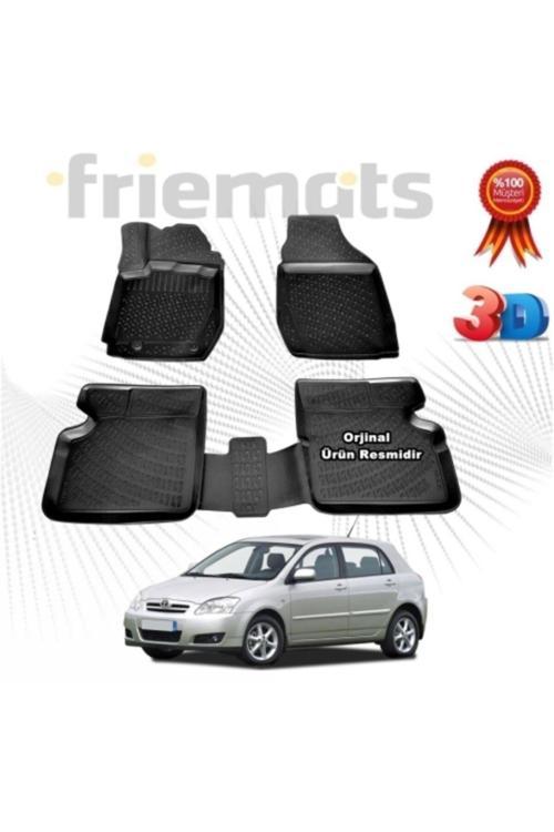 Toyota Corolla Hb 3D Havuzlu Paspas 2001 - 2006 Arası Siyah 4 Parça Set - Friemats