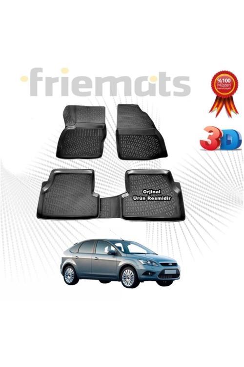 Ford Focus 2 Hb 3D Havuzlu Paspas 2005-2011 Arası Siyah 4 Parça Set -