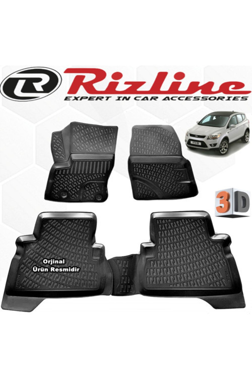 Ford Kuga 3D Paspas Havuzlu 2008 - 2012 Arası Siyah 4 Parça Set