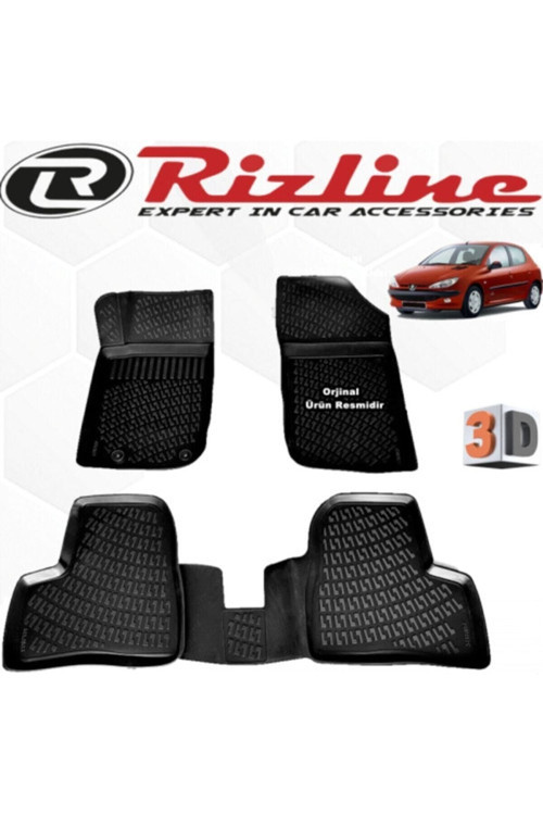 Peugeot 206 3D Paspas Havuzlu Hb 1998 - 2012 Arası Siyah 4 Prç. Set