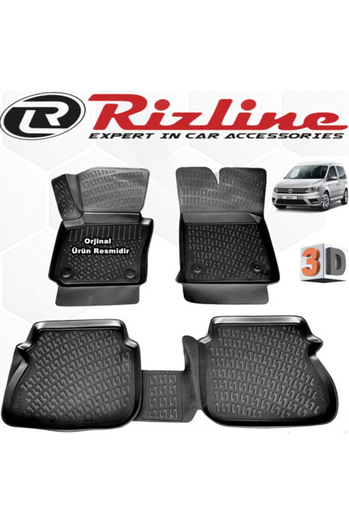 Vw Caddy 3D Paspas Havuzlu 2015 - 2020 Arası Siyah 4 Parça Set