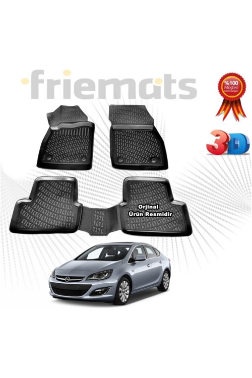 Opel Astra J 3D Havuzlu Paspas Sedan 2012 - 2019 Arası Siyah 4 Parça Marka