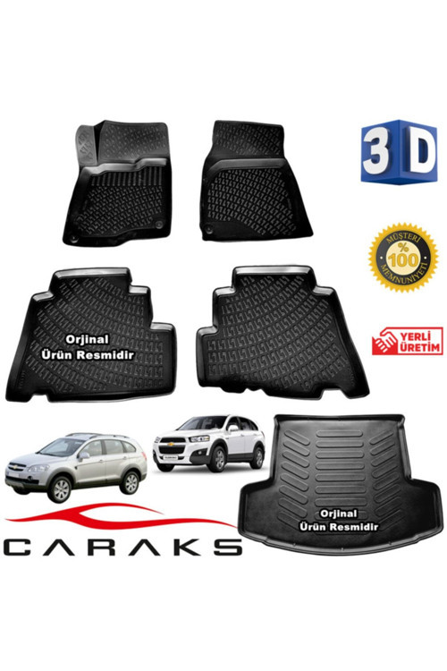 Chevrolet Captiva 3D Paspas + 3D Bagaj Havuzu 2007 Sonrası Siyah - Set