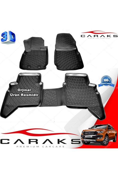 Ford Ranger 3D Paspas Havuzlu 2013 - 2020 Arası Siyah 4 Parça