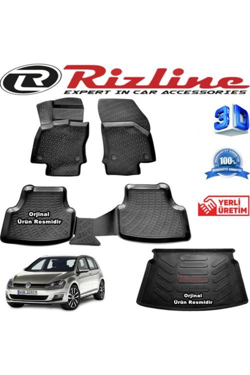 Vw Golf 7 3D Paspas + 3D Bagaj Havuzu Hb 2013-2020 Arası Siyah Set