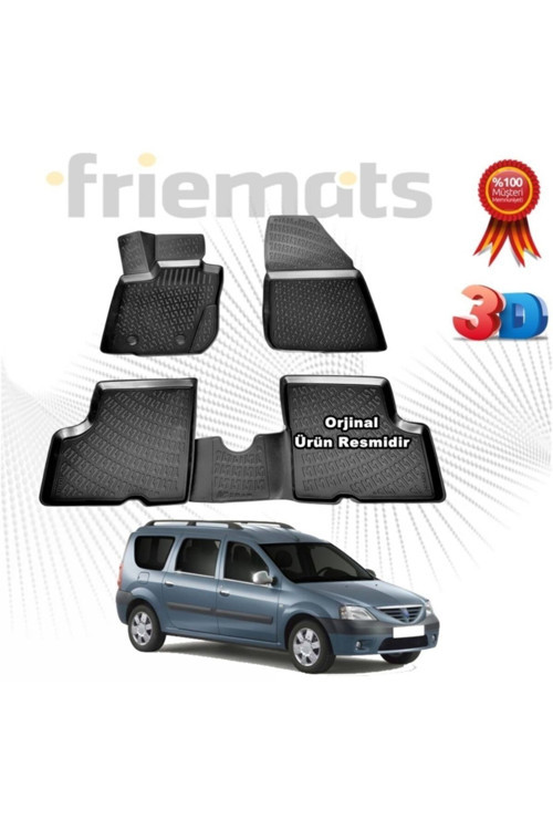 Dacia Logan Mcv 3D Havuzlu Paspas 2005-2012 Arası Siyah 4 Parça