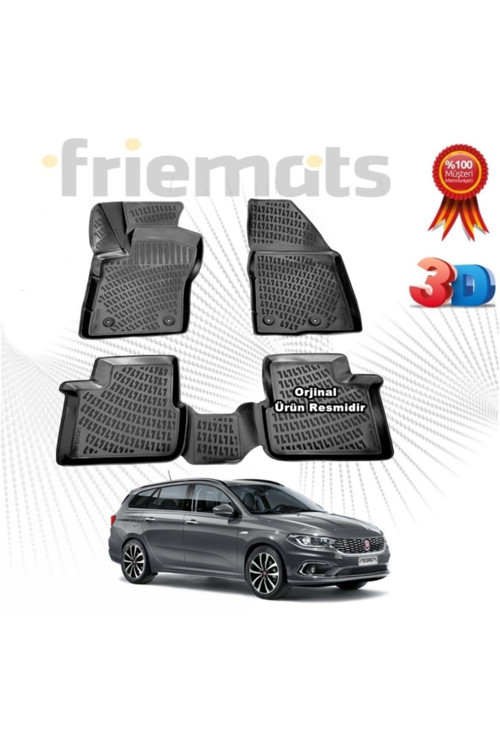 Fiat Egea Stw 3D Havuzlu Paspas 2016 Sonrası Siyah 4 Parça