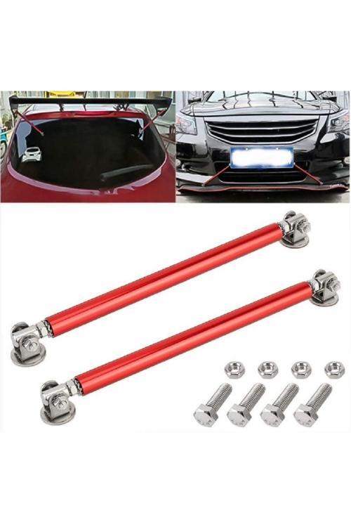 Araç Ön Tampon Ve Çamurluk Spoiler Dudak Ayırıcı Metal Kırmızı Vidalı Ve Yapıştırmalı Çubuk 20 Cm