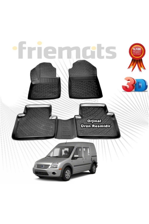Ford Connect 3D Havuzlu Paspas 2003 - 2014 Arası Siyah 4 Parça