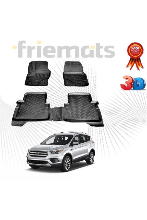 Ford Kuga 3D Havuzlu Paspas 2019 Sonrası Siyah 4 Parça Set -