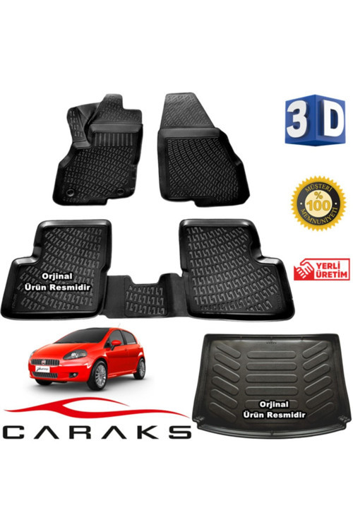 Fiat Punto 3D Havuzlu Paspas + 3D Bagaj Havuzu 2006 Sonrası Marka