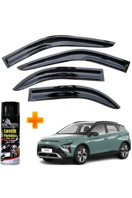 Hyundai Bayon Mügen Cam Rüzgarlığı 2020 Sonrası 4 Lü Takım +500Ml Lastik Parlatıcı