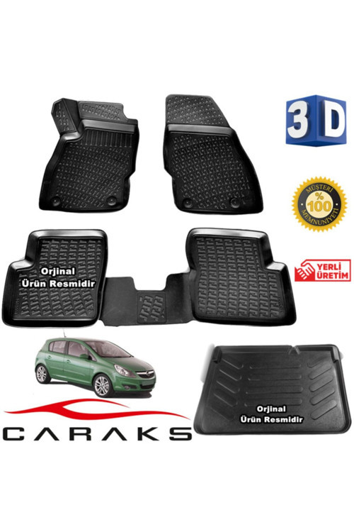 Corsa D 3D Havuzlu Paspas + 3D Bagaj Havuzu 2007-2014 Arası Marka