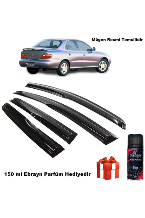 Hyundai Elantra Mügen Cam Rüzgarlığı 1996 - 2001 Arası 4 Lü Takım Koku Hediyeli