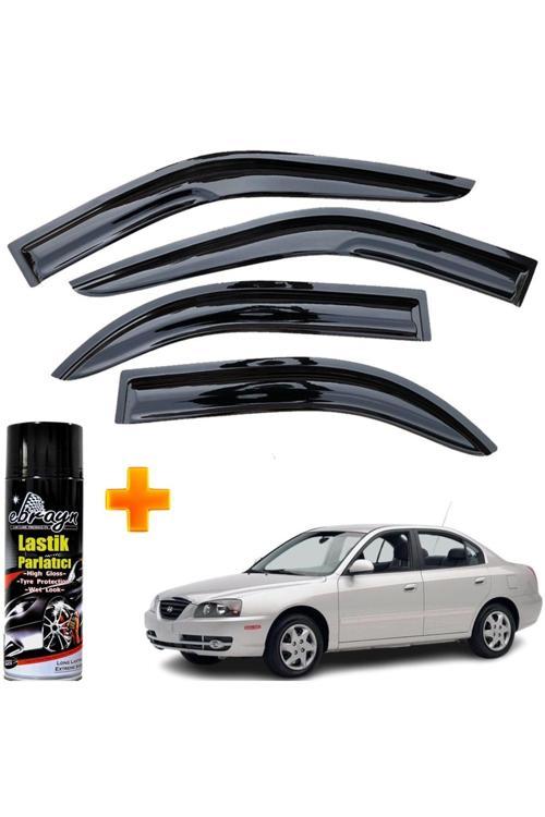 Hyundai Elantra Mügen Cam Rüzgarlığı 2001-2007 Arası 4 Lü Takım +500Ml Lastik Parlatıcı